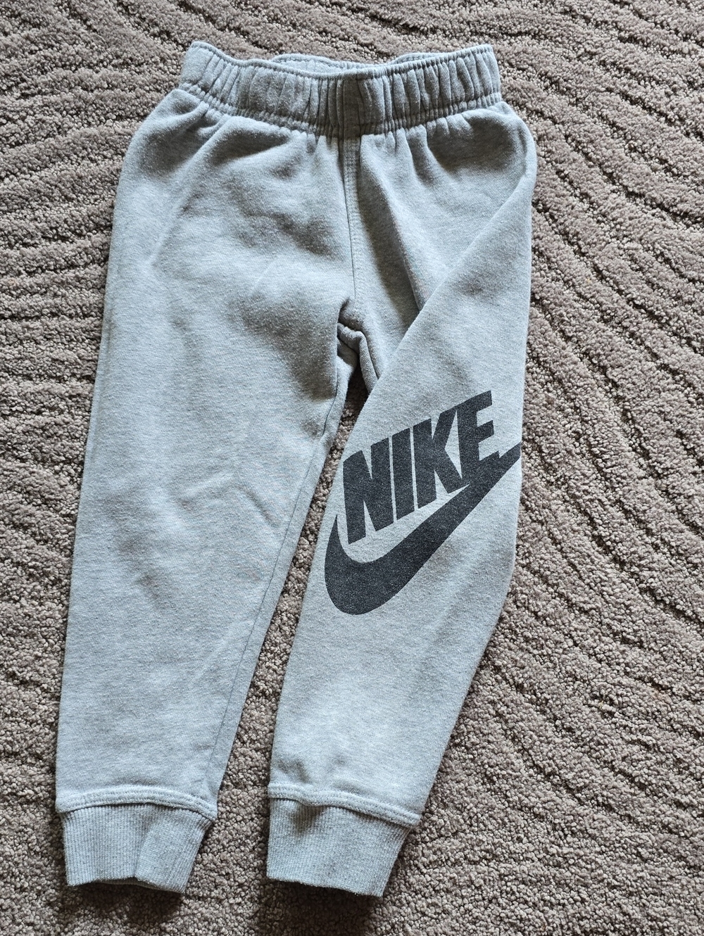 Nike Kids Light Gray Sweat Joggers with Black Logo